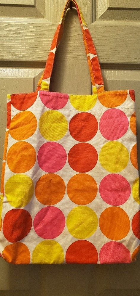 Polka dot canvas bag